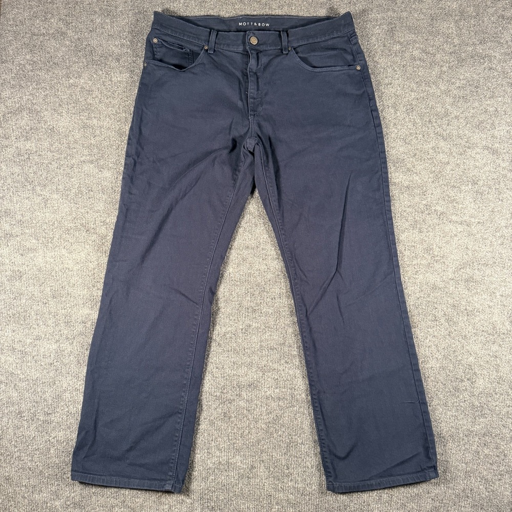 Mott Bow Jeans Mens 36x30 Blue 5 Pocket Stretch Pants